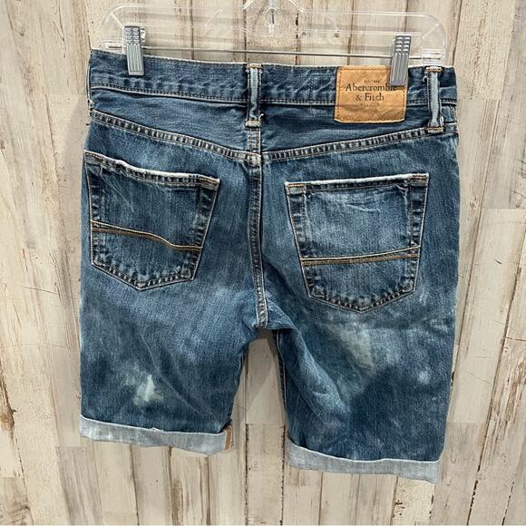 Abercrombie Destroyed Denim Bleached Bermuda Shorts Jorts DIY - Picture 4 of 8